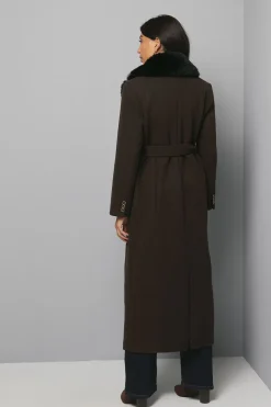 Manteau Ceinture Nouée Col synthétique