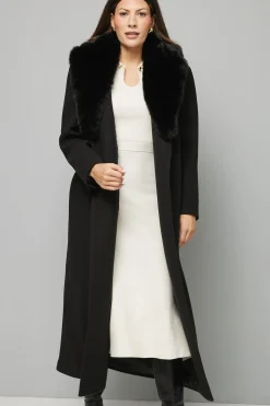 Manteau Ceinture Nouée Col synthétique