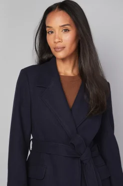 Wallis Manteau Ceinturé à Fentes Latérales Petite<Femme Manteaux Et Vestes D’Automne|Vestes & Manteaux
