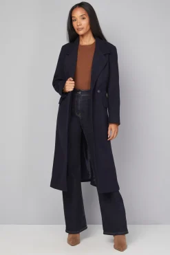 Wallis Manteau Ceinturé à Fentes Latérales Petite<Femme Manteaux Et Vestes D’Automne|Vestes & Manteaux