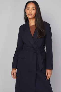 Wallis Manteau Ceinturé à Fentes Latérales Petite<Femme Manteaux Et Vestes D’Automne|Vestes & Manteaux