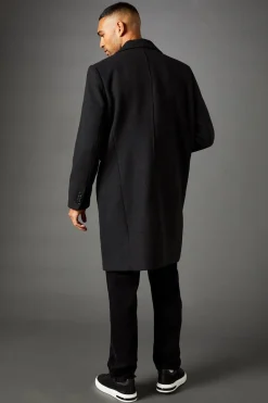 Manteau Charbon Signature 3 Boutons Mélange Laine Epsom