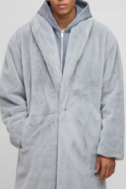 boohooMAN Manteau châle surdimensionné en peluche synthétique<Homme Vestes & Manteaux Grande Taille|Tout Afficher