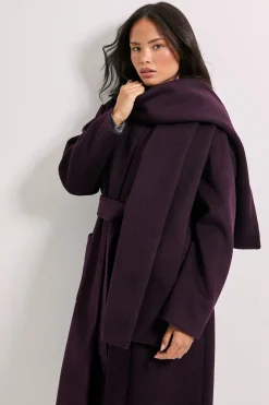 Manteau à Col Écharpe Rond avec Ceinture
