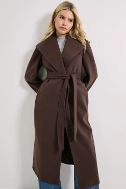 Manteau à Col Châle avec Ceinture