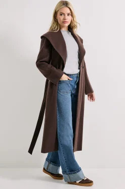 Manteau à Col Châle avec Ceinture