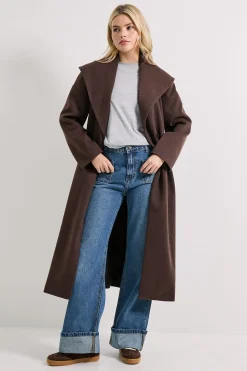 Manteau à Col Châle avec Ceinture