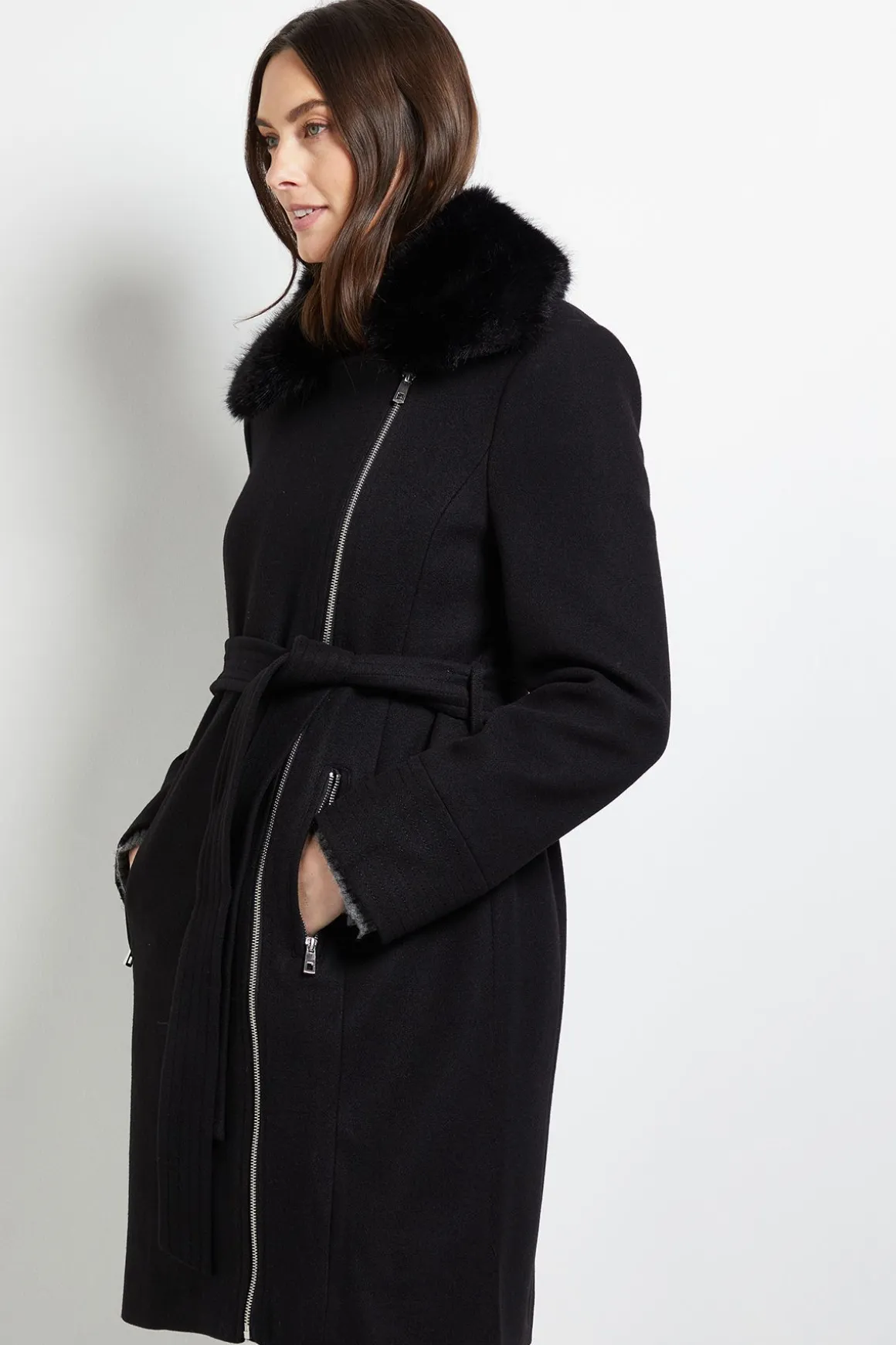 Manteau à Col en Fourrure Principles by Wallis
