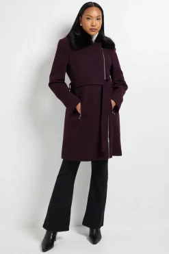 Wallis Manteau à Col en Fourrure Principles by<Femme Manteaux Et Vestes D’Automne|Vestes & Manteaux