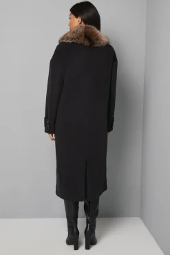 Manteau à Col en synthétique et Poignets à Patte