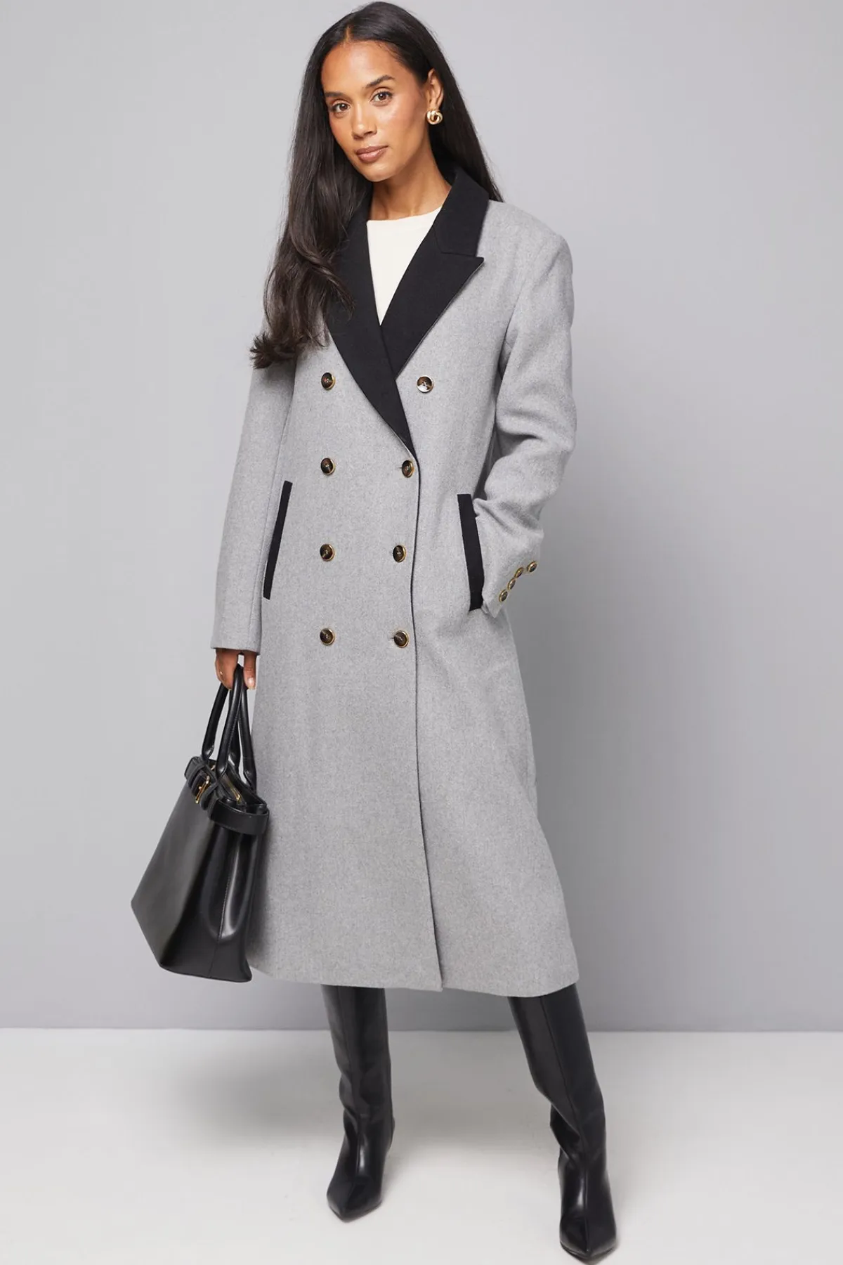 Wallis Manteau à Col et Détails de Poche Contrastés<Femme Manteaux Et Vestes D’Automne|Vestes & Manteaux