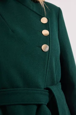 Manteau Col Montant avec Ceinture