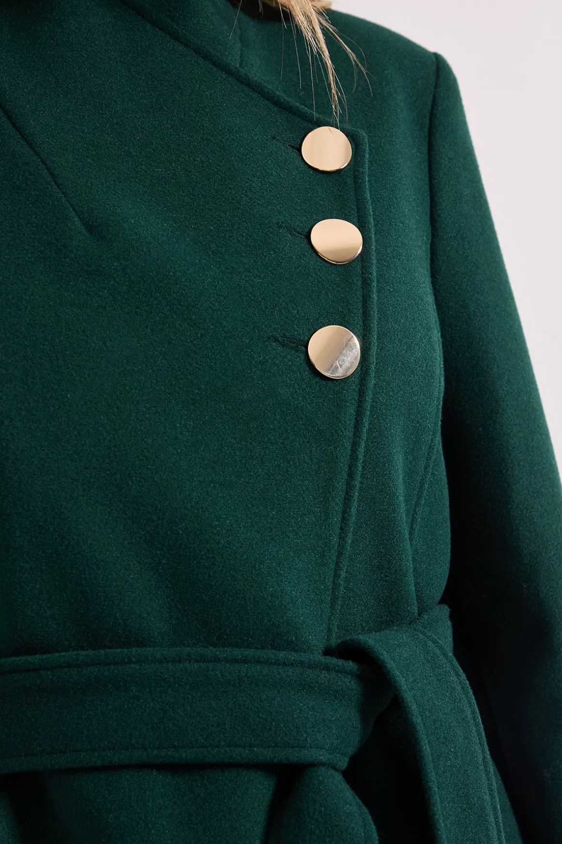 Manteau Col Montant avec Ceinture