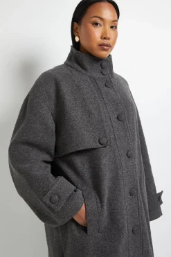 Manteau à Col Montant Boutonné Principles by Wallis
