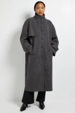 Manteau à Col Montant Boutonné Principles by Wallis