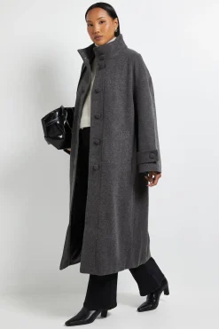 Manteau à Col Montant Boutonné Principles by Wallis