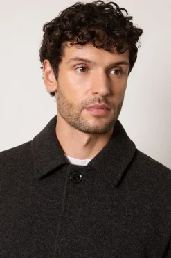 Burton Manteau Col Tailleur Gris Anthracite Aspect Laine<Homme Manteaux Et Vestes