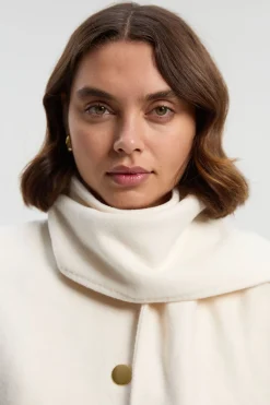 KarenMillen Manteau Court Ajusté en Laine Brossée avec Écharpe Amovible - Taille Haute<Femme Tailleurs|Vestes & Manteaux