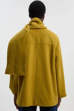 KarenMillen Manteau Court Ajusté en Laine Brossée avec Écharpe Amovible<Femme Tailleurs|Vestes & Manteaux