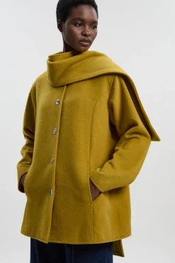 KarenMillen Manteau Court Ajusté en Laine Brossée avec Écharpe Amovible<Femme Tailleurs|Vestes & Manteaux