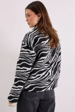 Manteau Court Boxy à Imprimé Zèbre