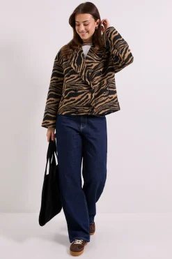 Dorothy Perkins Manteau Court Boxy à Imprimé Zèbre<Femme Zebra Print|Vestes & Manteaux