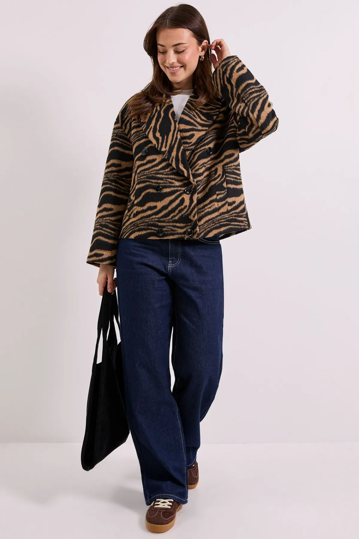 Dorothy Perkins Manteau Court Boxy à Imprimé Zèbre<Femme Zebra Print|Vestes & Manteaux