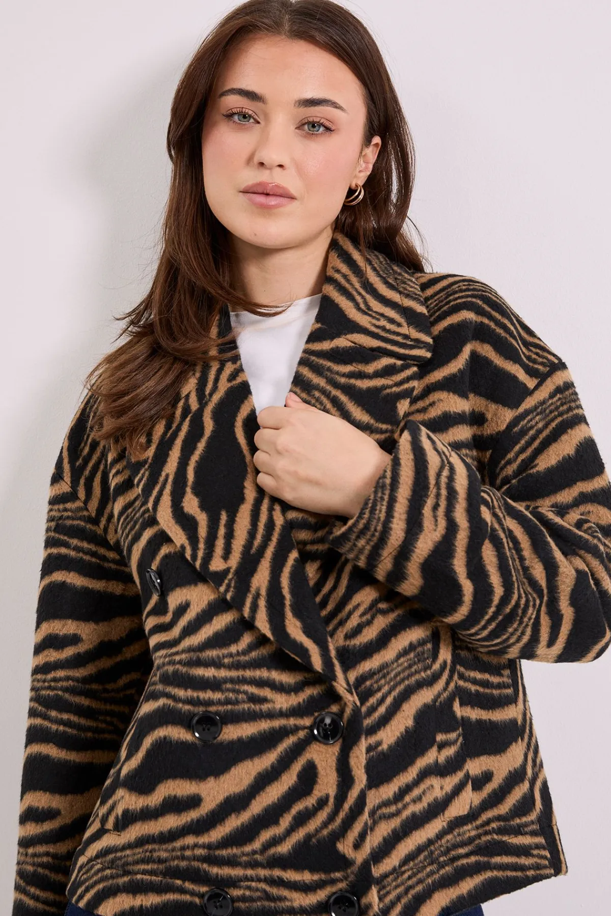 Dorothy Perkins Manteau Court Boxy à Imprimé Zèbre<Femme Zebra Print|Vestes & Manteaux