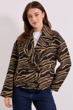 Dorothy Perkins Manteau Court Boxy à Imprimé Zèbre<Femme Zebra Print|Vestes & Manteaux