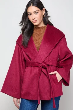 Manteau Court à Casynthétiqueche avec Ceinture