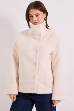Manteau Court à Col Montant