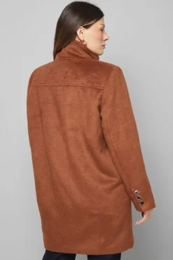 Wallis Manteau Court à Double Boutonnage avec Col Cheminée<Femme Looks Chocolat|Manteaux Et Vestes D’Automne