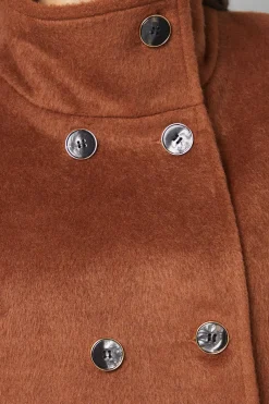 Wallis Manteau Court à Double Boutonnage avec Col Cheminée<Femme Looks Chocolat|Manteaux Et Vestes D’Automne
