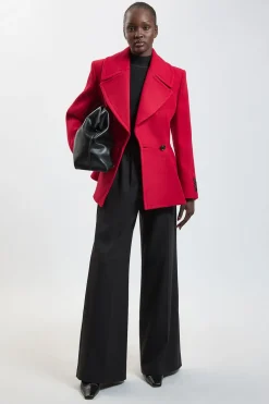 KarenMillen Manteau Court En Laine À Basque<Femme Manteaux Et Vestes D’Automne|Vestes & Manteaux