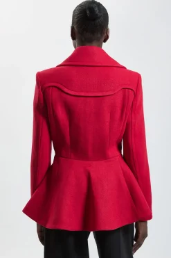 KarenMillen Manteau Court En Laine À Basque<Femme Manteaux Et Vestes D’Automne|Vestes & Manteaux