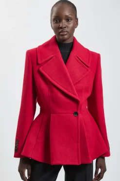 KarenMillen Manteau Court En Laine À Basque<Femme Manteaux Et Vestes D’Automne|Vestes & Manteaux