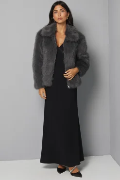 Manteau Court en synthétique à Fermeture Éclair