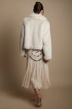 Manteau Court En Synthétique Naturelle Pour Occasion Spéciale