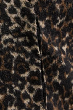 Manteau Court Sans Col à Imprimé Animal