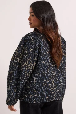 Manteau Court sans Col à Imprimé Animal Petite