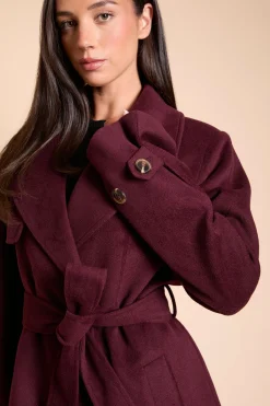 Dorothy Perkins Manteau Croisé Ceinturé À Double Boutonnage Effet Laine<Femme Manteaux Et Vestes D’Automne|Vestes & Manteaux