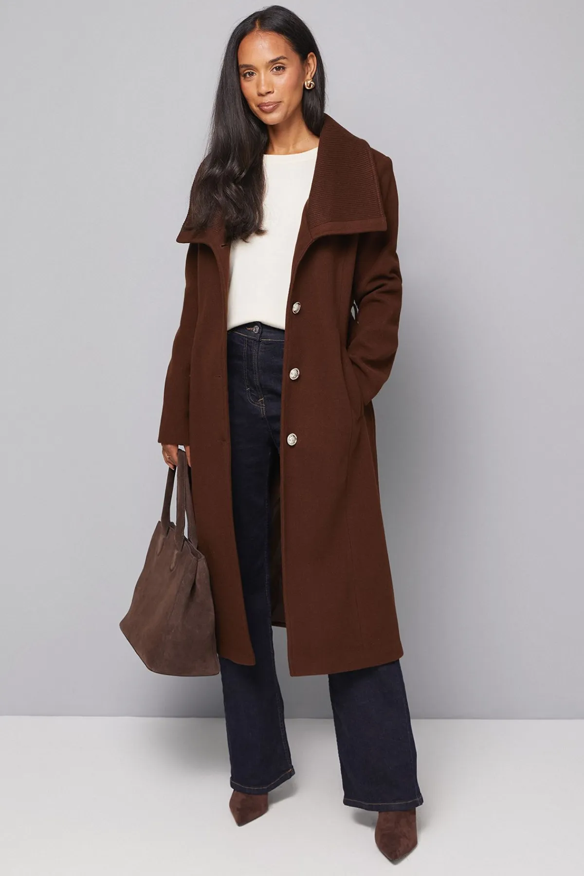 Wallis Manteau Croisé à Col Tricoté avec Fermeture Boutonnée<Femme Manteaux Et Vestes D’Automne|Vestes & Manteaux