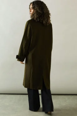 Manteau Croisé à Détails de Boucles
