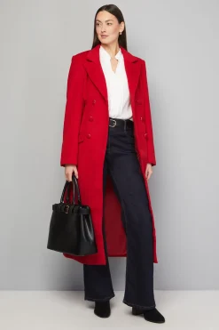 Manteau Croisé à Détails de Poches