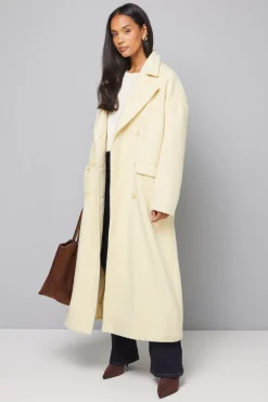 Manteau Croisé en Sergé avec Détail Écharpe