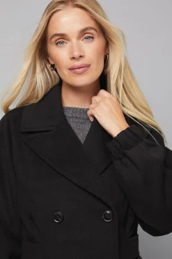 Manteau Croisé à Manches Bouffantes Petite Taille