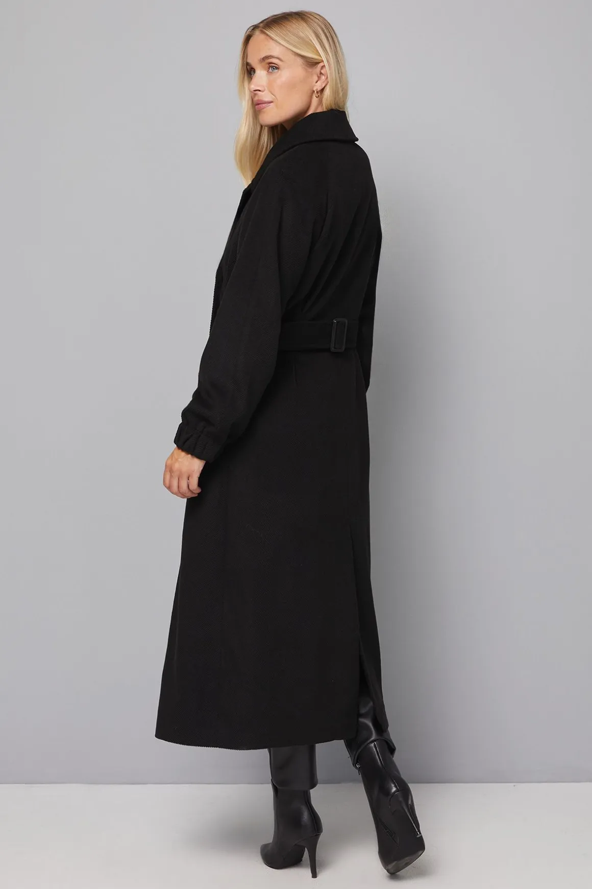 Manteau Croisé à Manches Bouffantes Petite Taille