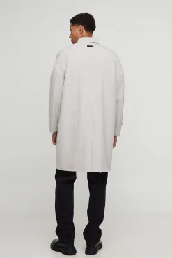 boohooMAN Manteau de voiture en nylon à coupe ample et à simple boutonnage<Homme Manteaux Et Vestes