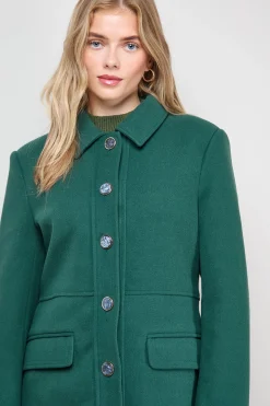 Manteau Dolly Boutonné en Fausse Laine