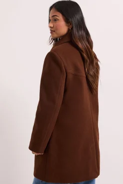 Dorothy Perkins Manteau Dolly Court en Fausse Laine Petite Taille<Femme Looks Chocolat|Manteaux Et Vestes D’Automne